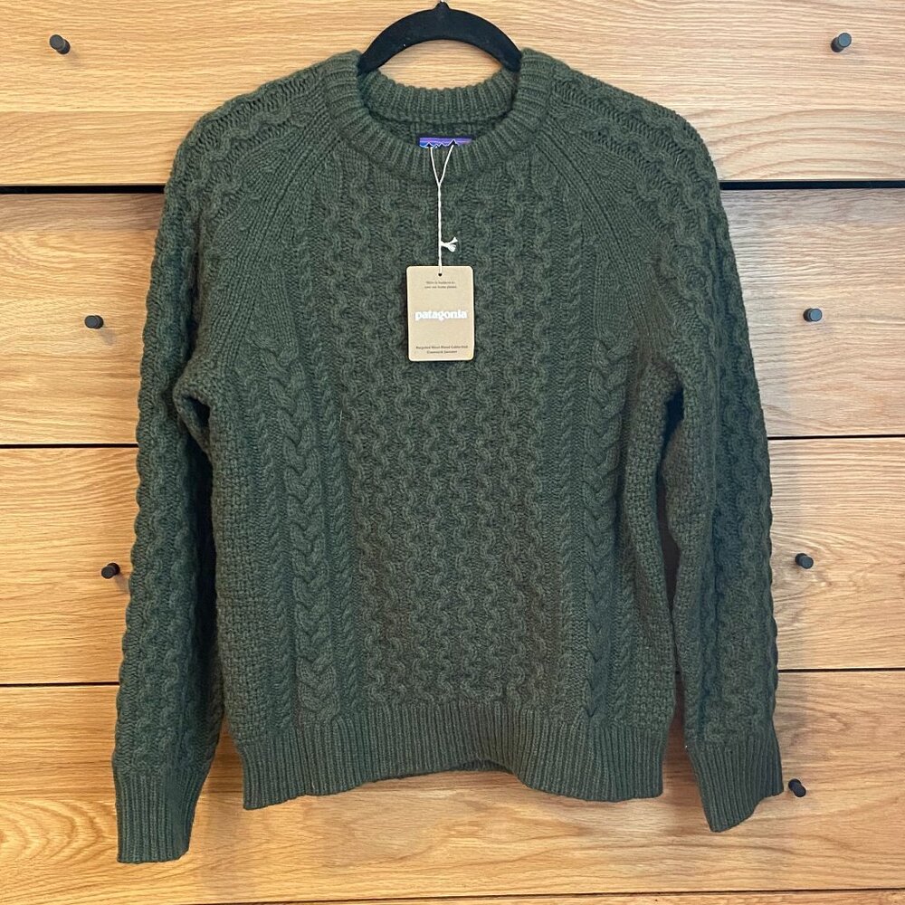 Patagonia Cable Knit Fisherman Wool Sweater Small